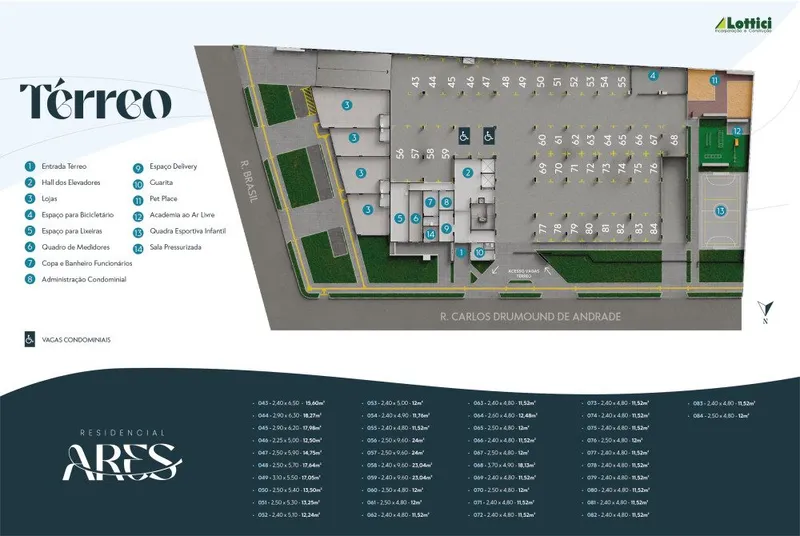 Implantacao Terreo Lojas - Residencial Áres