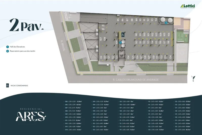 Implantacao 2 Pavimento Vagas - Residencial Áres