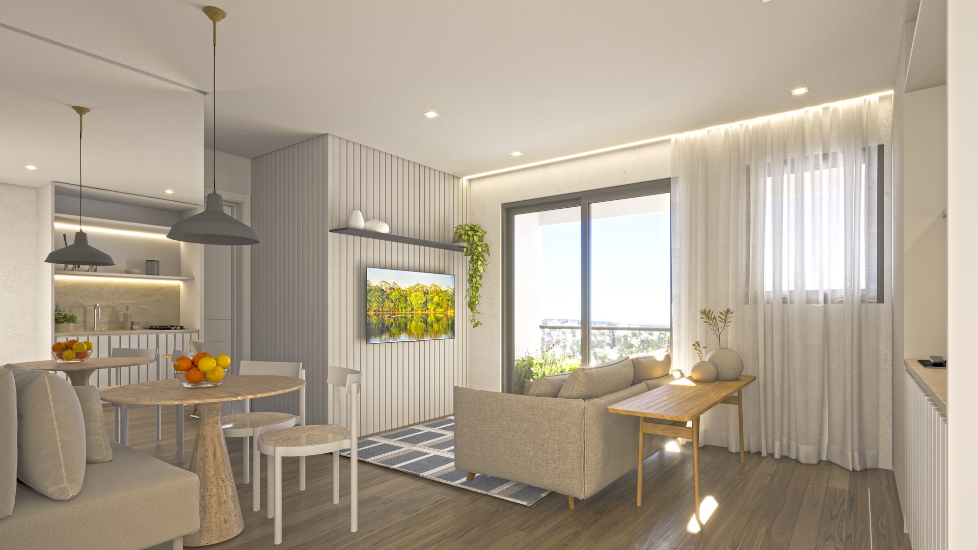 Living Apartamento 2 Dormitorios